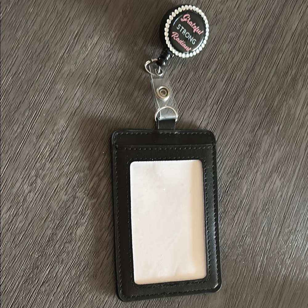 Black ID Badge Holder with Retractable Clip